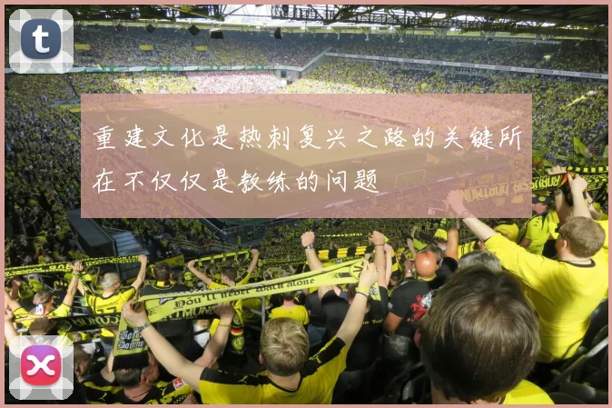 重建文化是热刺复兴之路的关键所在不仅仅是教练的问题